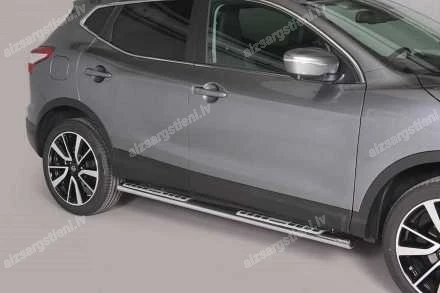 MISUTONIDA OVAL SIDE BARS WITH INTEGRATED PLASTIC FOOTSTEPS NISSAN Qashqai