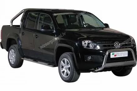 MISUTONIDA OVAL SIDE BARS WITH INTEGRATED PLASTIC FOOTSTEPS VOLKSWAGEN Amarok