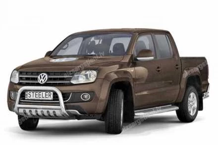  STEELER PRIEKŠĒJAIS A FORMAS AIZSARGSTIENIS AR ŠĶĒRSSTIENI UN AIZSARGPLĀKSNI VOLKSWAGEN Amarok